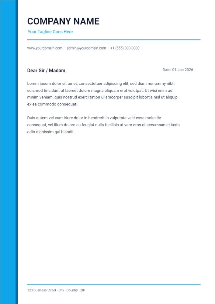 Corporate Blue Letterhead