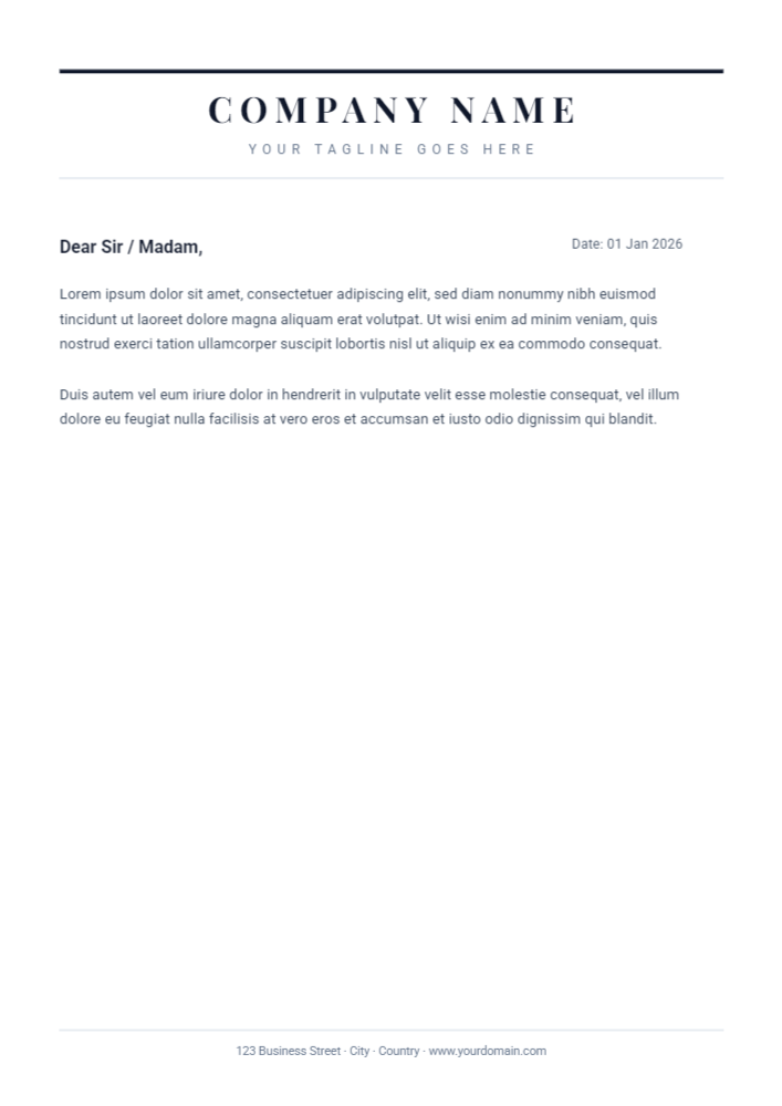 Minimal Classic Letterhead